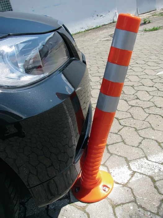 Słupek bariery ( 9000490026 ) plastikowy pomarańczowy/biały Ø 80 mm z materiałem mocującym Sonstige