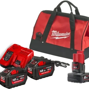Milwaukee HNRG-122 Zestaw 2 akumulatorów M18 12,0 Ah Szybka ładowarka do akumulatora M12