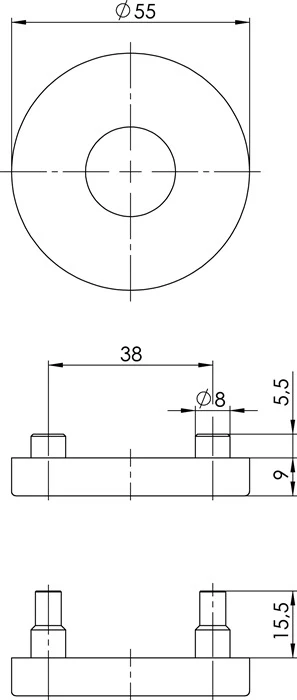 Klamka OGRO rozeta 6501 23.5 DU AL Aluminium F1 ( 3000267061 )