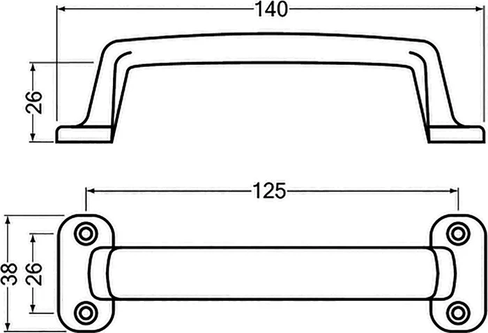 Uchwyt HERMETA występ 26 mm długość 140 mm szerokość 38 mm ( 3000283304 )