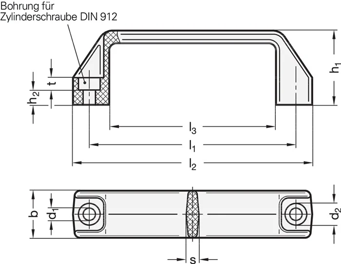 Uchwyt łukowy GANTER GN 528 l1 179 ±1 mm d1 8.5 mm ( 4601000175 )
