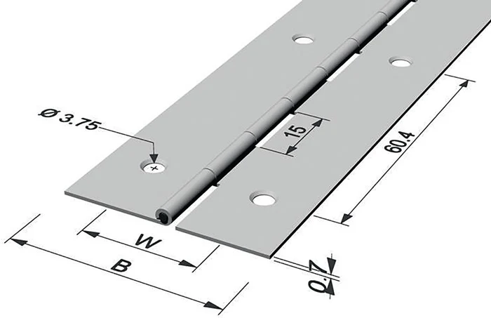 Zawias drążkowy PG Szerokość zawiasu otwartego 32 mm Grubość materiału 0,7 mm ( 3000272021 )
