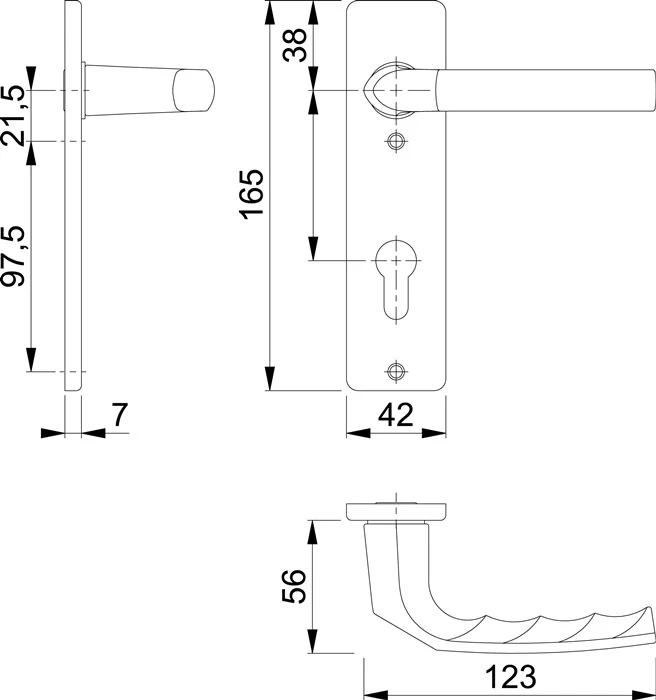 Zestaw krótkich rozetek HOPPE Birmingham 1117/202KP Aluminium F1 ( 3000252945 )