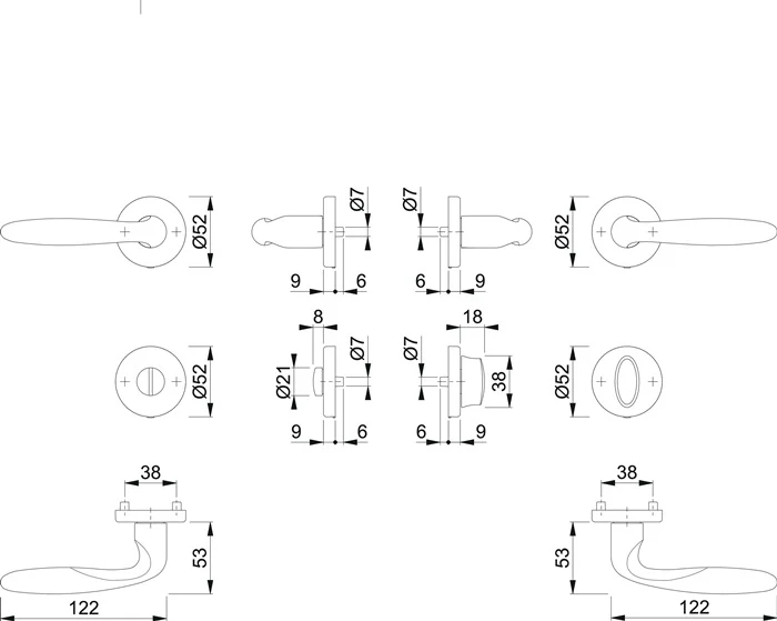 Zestaw rozet HOPPE Verona M151/42KV/42KVS mosiądz F71 ( 3000253734 )