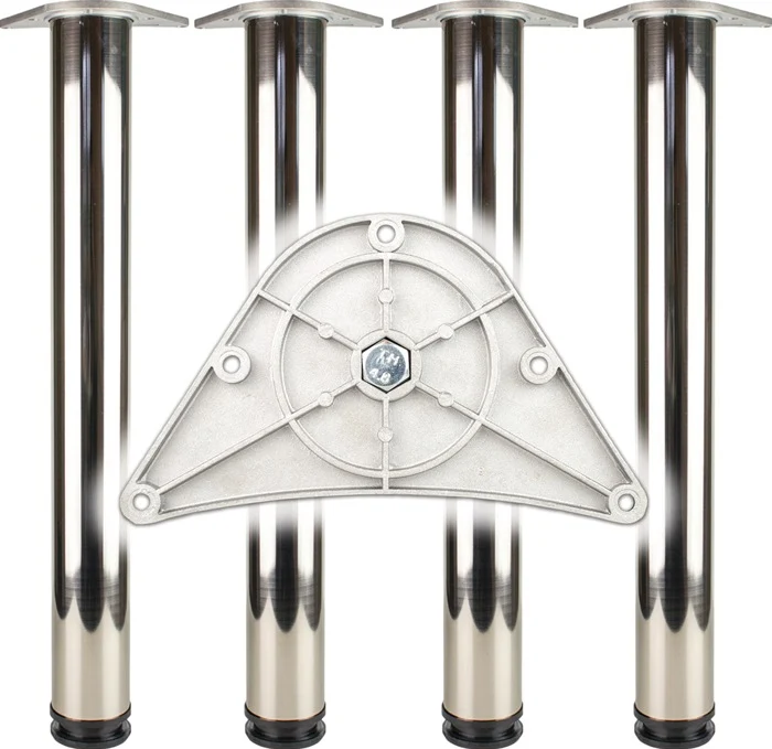 Zestaw nóg stołowych BMB polerowany chrom 60 mm wysokość 870 mm ( 3000273147 )