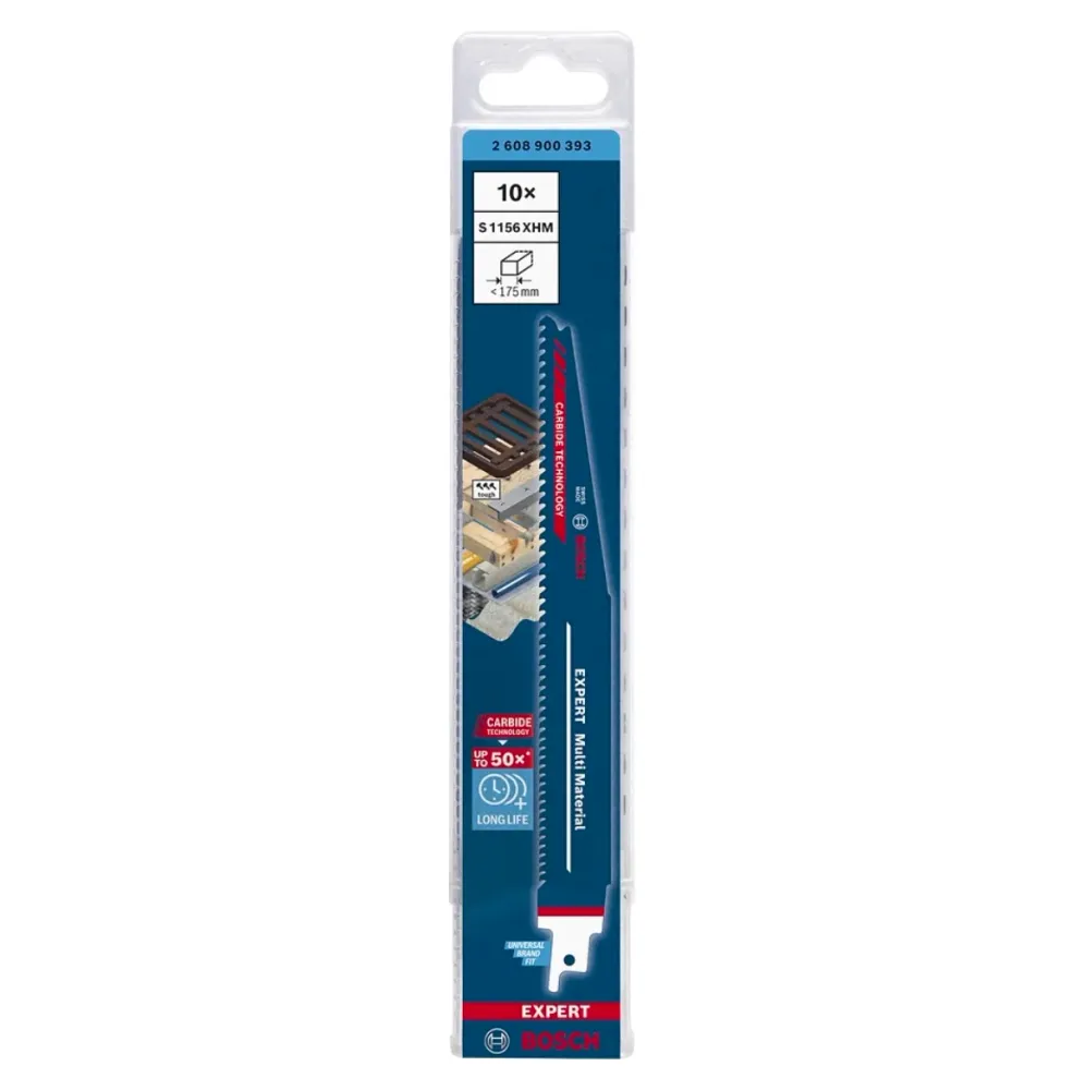 Brzeszczot do piły szablastej Bosch Expert S 1156 XHM Multi Material 225 mm 10 szt. ( 2608900393 ) Carbide Technology Bosc...
