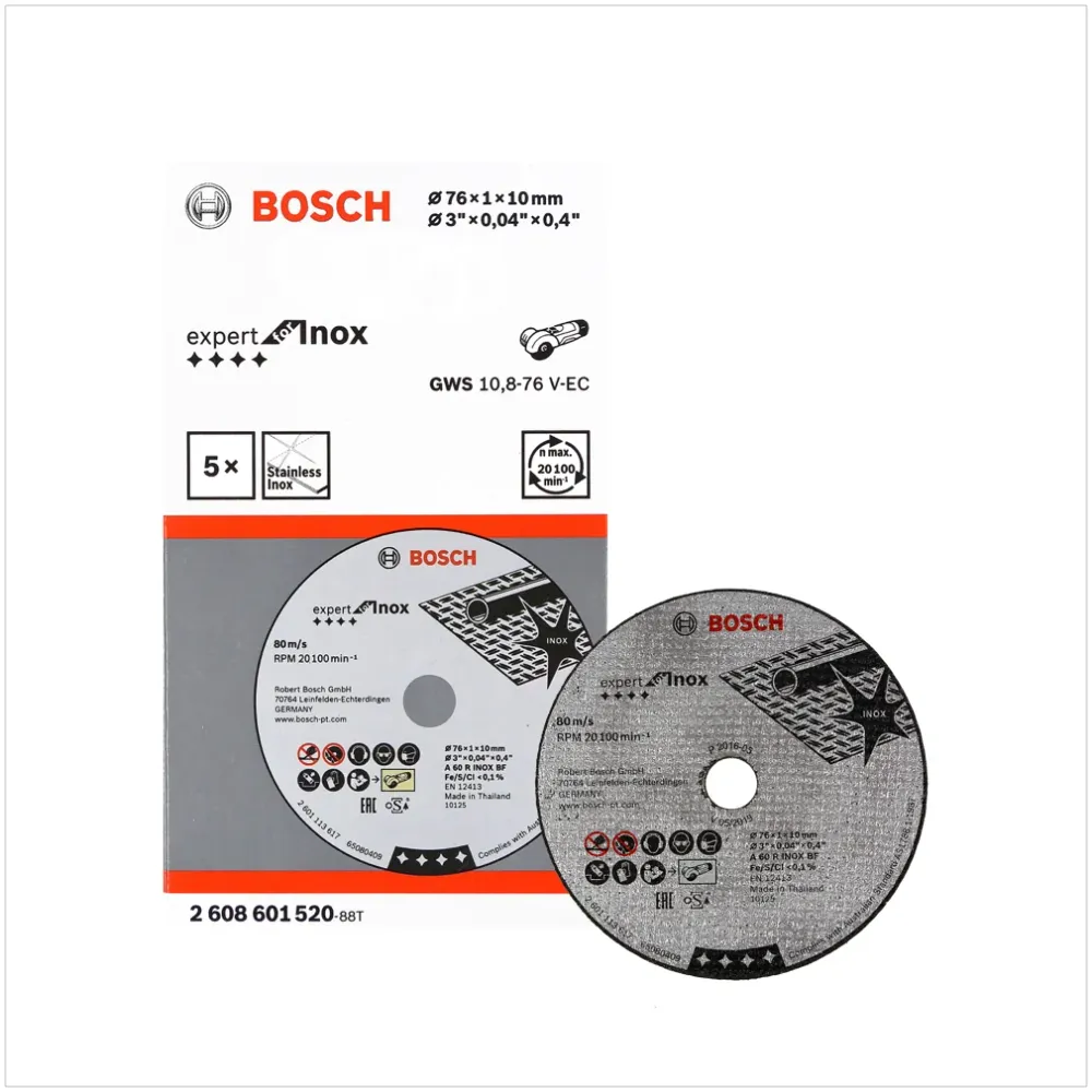 Tarcza tnąca Bosch Expert do INOX 5 szt. 76 mm do GWS 10,8-76 / 12V-76 ( 2608601520 ) Bosch Professional