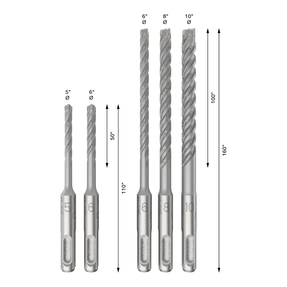 Zestaw wierteł udarowych Bosch PRO SDS Plus-5X 5 szt. 5 / 6 / 8 / 10 mm ( 2608833910 ) do młotów udarowo-obrotowych Bosch...
