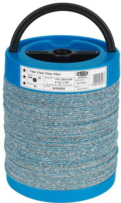 Krążek fibrowy Tyrolit PREMIUM ZA-P48 V ( 8000756950 ) Ø 125 mm ziarnistość 24