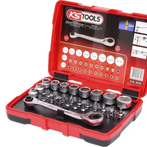 KS TOOLS 1/4" + 11 mm Durchgangs-Steckschlüssel- und Bit-Satz, 31-tlg ( 918.3050 )
