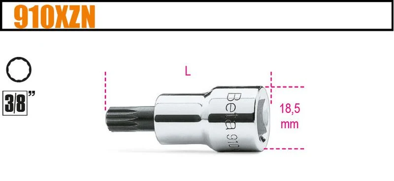Nasadka 3/8" z końcówką wkrętakową xzn M10 | 910XZN/10