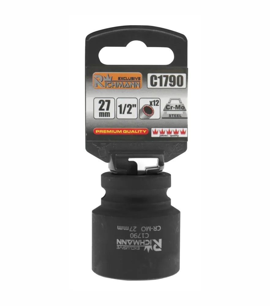 Nasadka 1/2" udarowa krótka 12-kątna metryczna Cr-Mo 8 mm | C1771