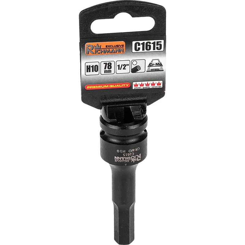 Nasadka 1/2" udarowa trzpieniowa imbus HEX długa H19x78 mm | C1619