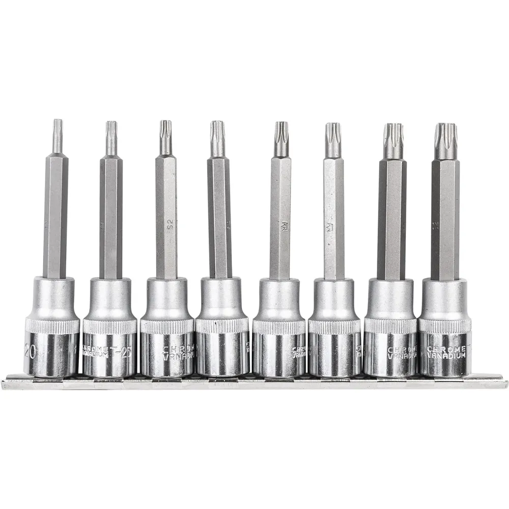 Nasadki trzpieniowe torx T20-T50 100 mm 1/2" zestaw 8 szt. na listwie | C6923