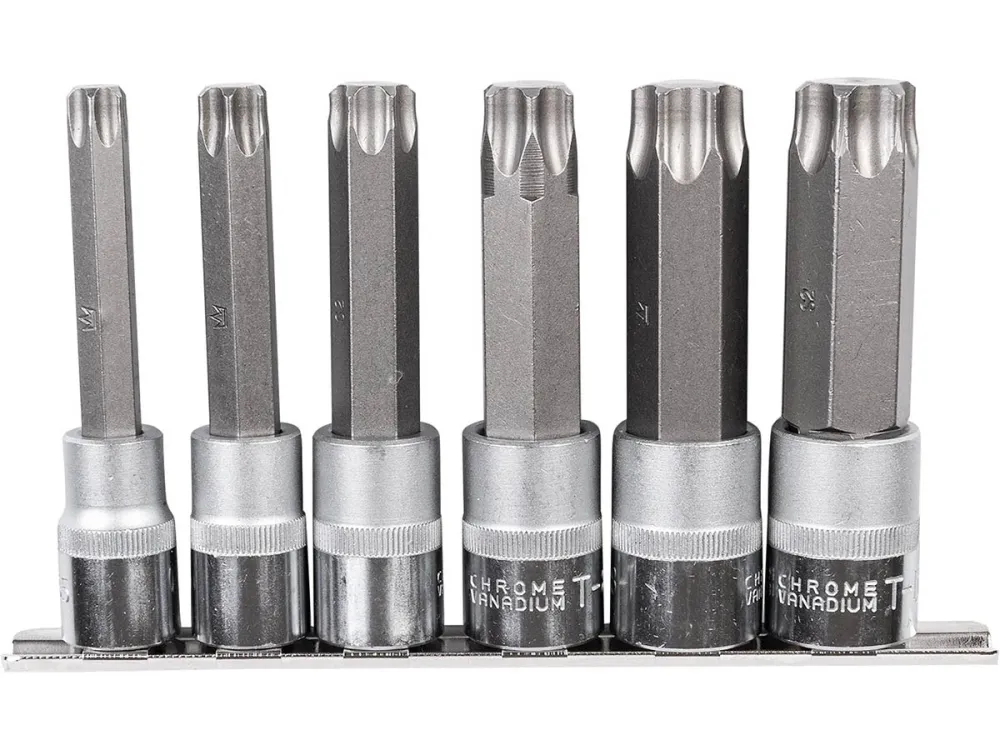 Nasadki trzpieniowe torx T55-T100 100 mm 1/2" zestaw 6 szt. na listwie | C6920