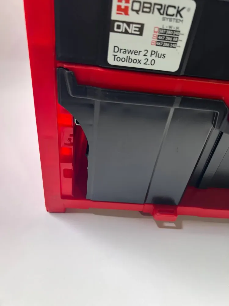 Qbrick System ONE Drawer 2 Toolbox 2.0 RED Ultra HD Niestandardowa skrzynka narzędziowa 587 x 380 x 340 mm 29 l z dwiema s...