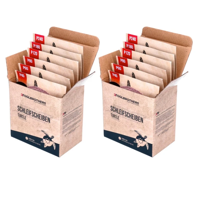 Toolbrothers TURTLE zestaw do szlifowania 2 opakowania 120x tarcze szlifierskie 125mm rzep 8 otworów każda 20x P40 / P60 /...