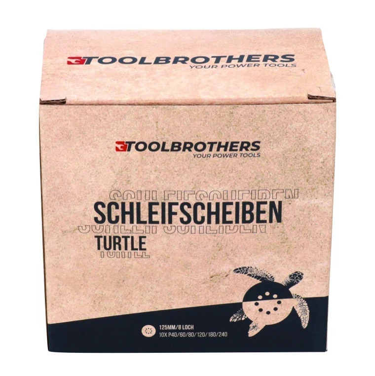 Toolbrothers TURTLE zestaw do szlifowania 2 opakowania 120x tarcze szlifierskie 125mm rzep 8 otworów każda 20x P40 / P60 /...
