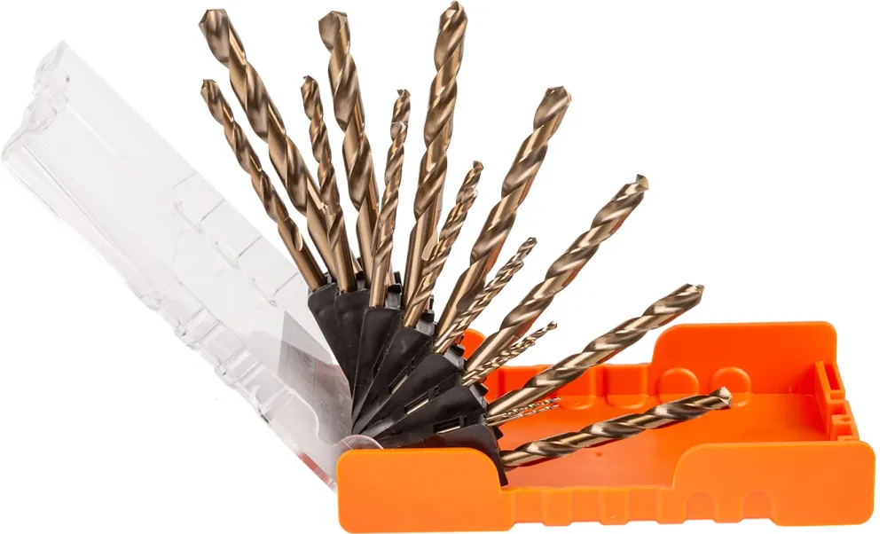 Wiertł do metalu kobaltowe 1-10 mm 19 elem. plastikowe pudełko | C9801