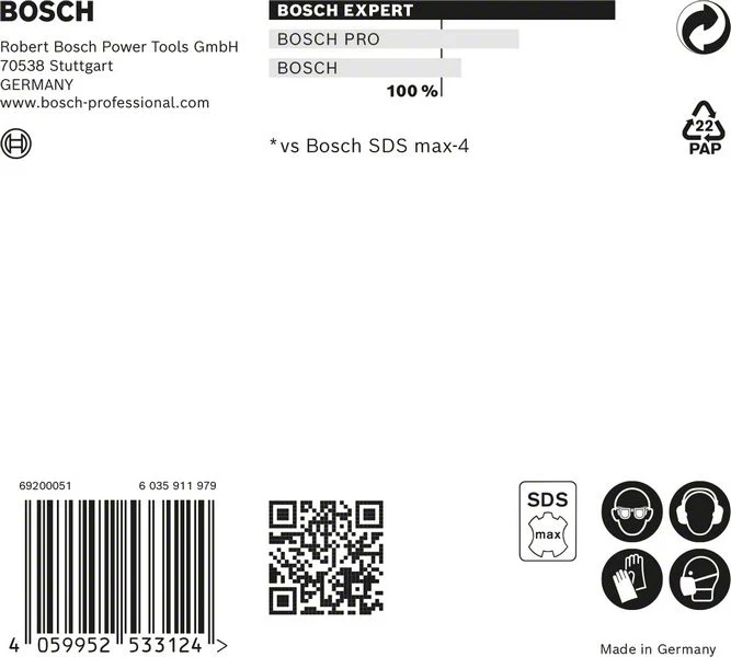 Wiertarka udarowa BOSCH Expert SDS max-8X Ø 24 mm długość robocza 200 mm 320 mm ( 4000909911 )