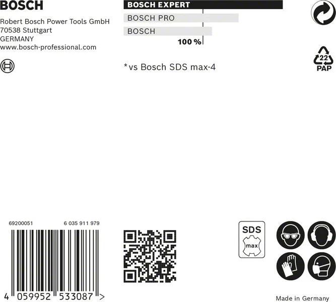 Wiertarka udarowa BOSCH Expert SDS max-8X Ø 22 mm długość robocza 400 mm 520 mm ( 4000909908 )