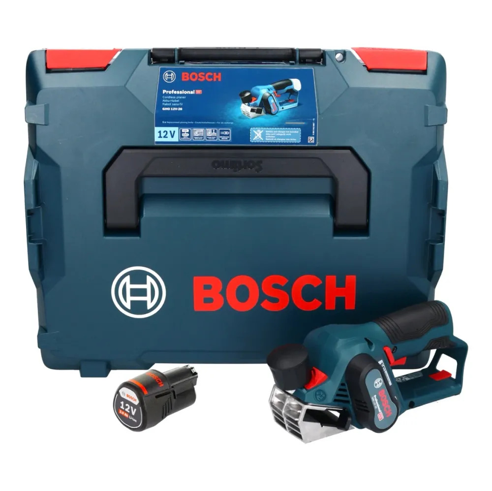 Strug akumulatorowy Bosch GHO 12V-20 Professional 12 V bezszczotkowy + 1x akumulator 3,0 Ah + L-Boxx - bez ładowarki Bosch...