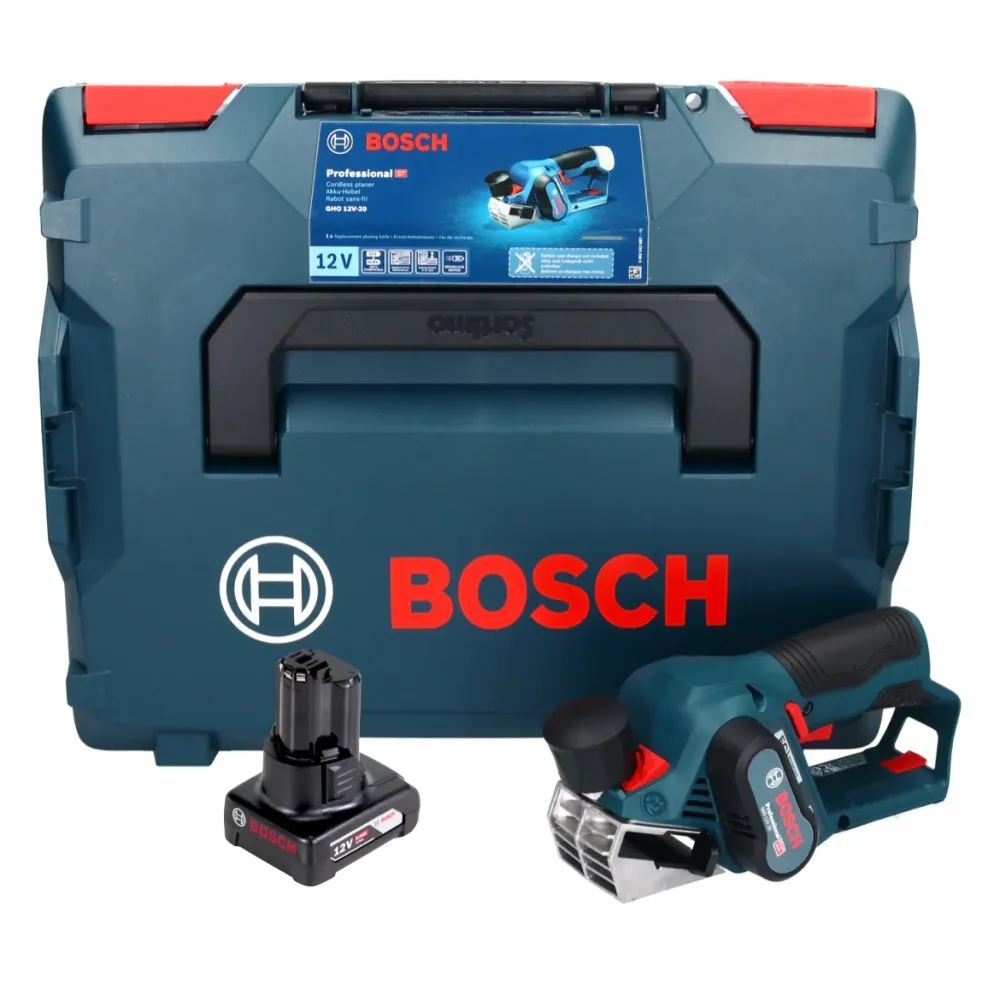 Strug akumulatorowy Bosch GHO 12V-20 Professional 12 V bezszczotkowy + 1x akumulator 6,0 Ah + L-Boxx - bez ładowarki Bosch...