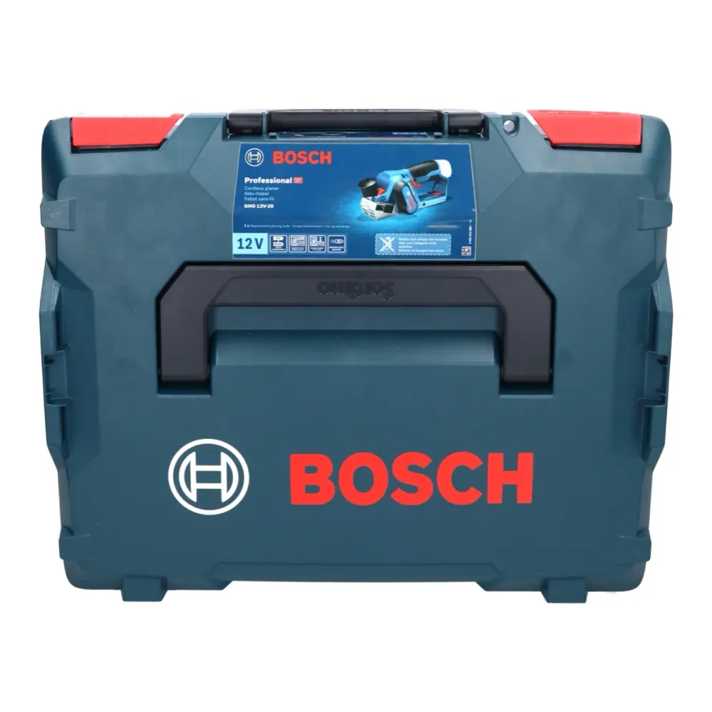 Strug akumulatorowy Bosch GHO 12V-20 Professional 12 V bezszczotkowy + 1x akumulator 6,0 Ah + ładowarka + L-Boxx Bosch Pro...