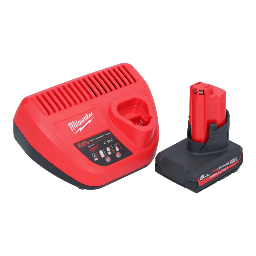 Milwaukee M12 FBFL10-501 Akumulatorowy pilnik taśmowy 12 V 10 x 330 mm + 1x akumulator 5,0 Ah + ładowarka