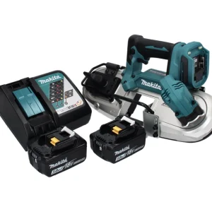 Makita DPB 183 RF akumulatorowa pił taśmowa 18 V 66 mm bezszczotkowa + 2x akumulator 3,0 Ah + ładowarka