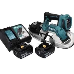 Makita DPB 183 RT akumulatorowa pił taśmowa 18 V 66 mm bezszczotkowa + 2x akumulator 5,0 Ah + ładowarka