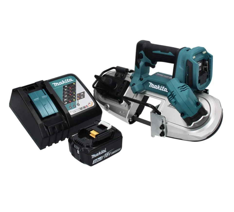 Makita DPB 183 RF1 akumulatorowa pił taśmowa 18 V 66 mm bezszczotkowa + 1x akumulator 3,0 Ah + ładowarka