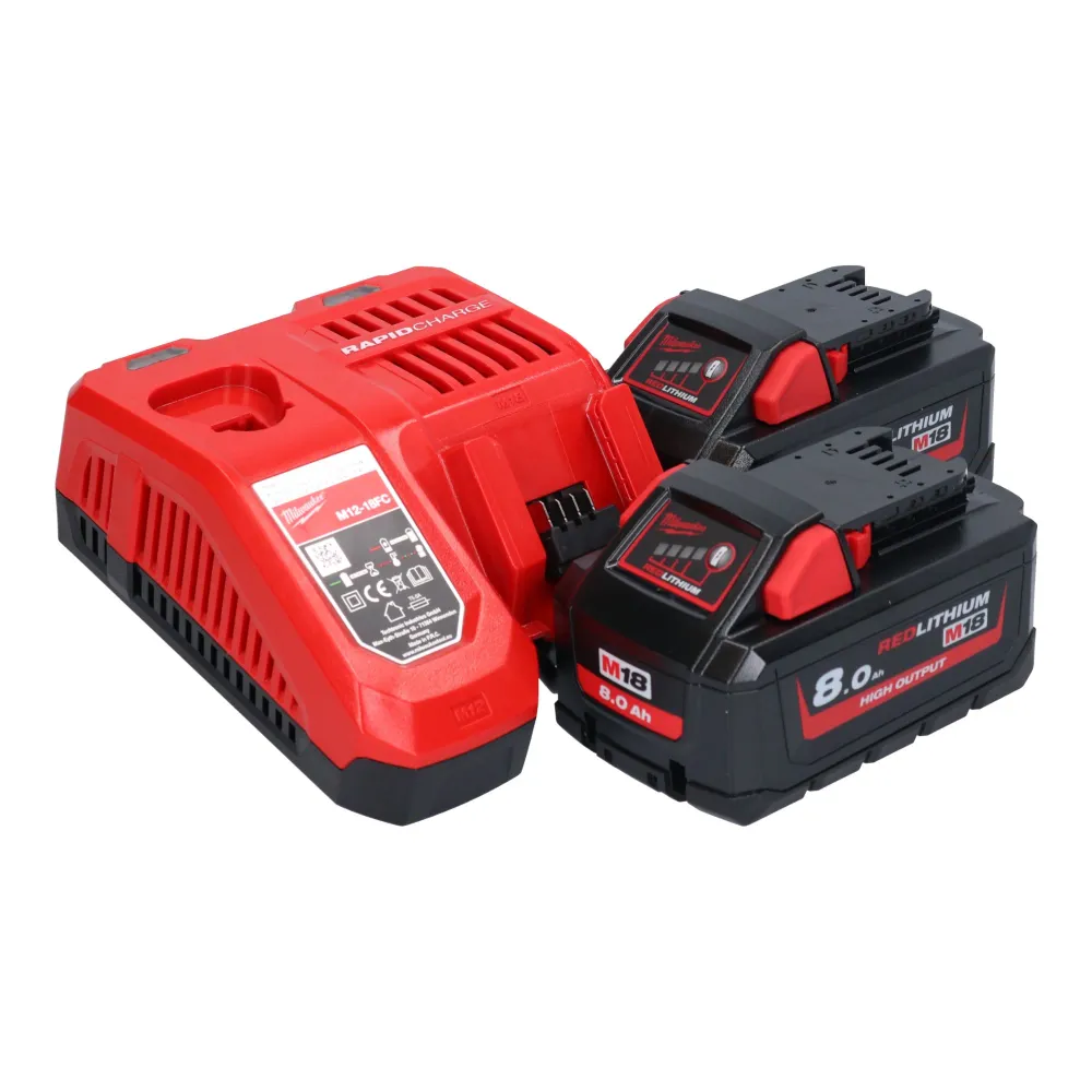 Milwaukee M18 FBTS75-802X akumulatorowa szlifierka taśmowa 18 V 75 x 457 mm bezszczotkowa + 2x akumulator 8,0 Ah + ładowar...