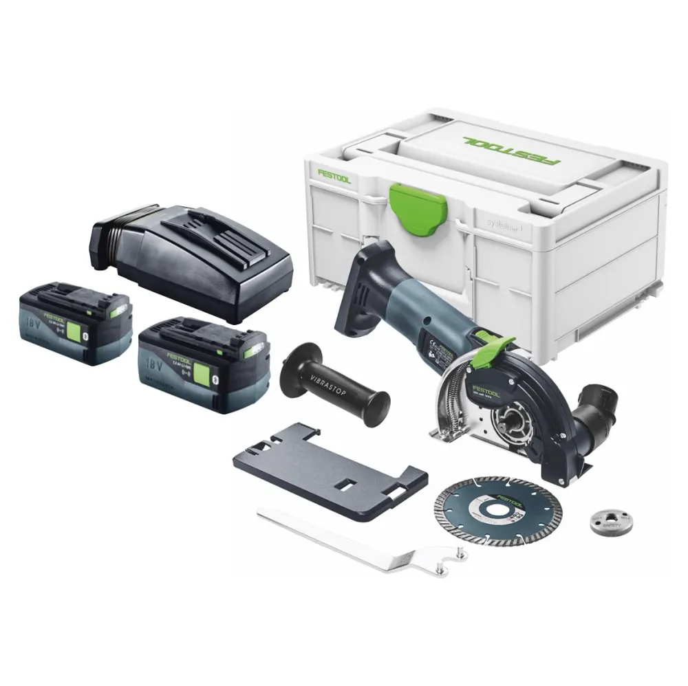 Festool DSC-AGC 18-125 FH EB-Basic akumulatorowy system tnący z wolnej ręki 18 V 125 mm bezszczotkowy + 2x akumulator 5,0...