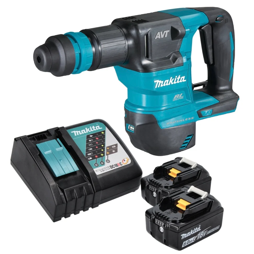 Akumulatorowy młot dłutujący Makita DHK 180 RG 18 V 3,1 J SDS Plus Brushless + 2x akumulator 6,0 Ah + ładowarka