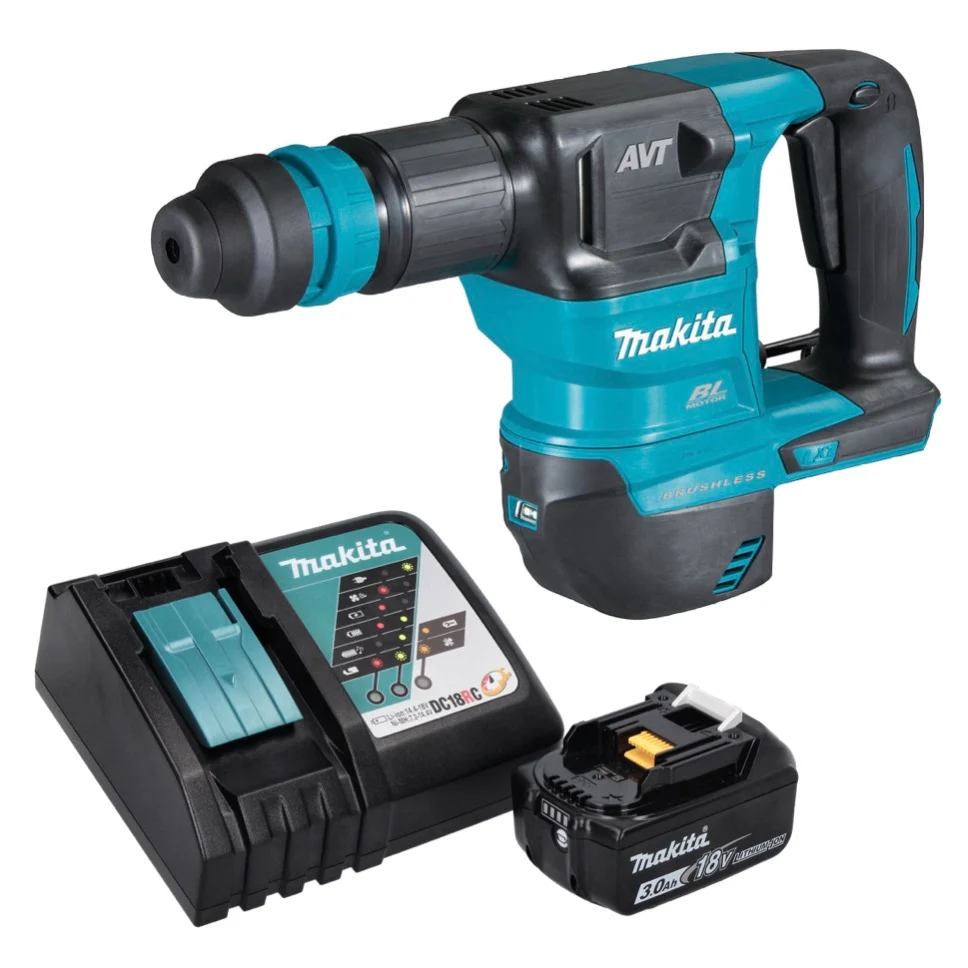 Akumulatorowy młot dłutujący Makita DHK 180 RF1 18 V 3,1 J SDS Plus Brushless + 1x akumulator 3,0 Ah + ładowarka