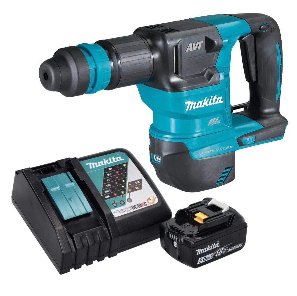Makita DHK 180 RT1 akumulatorowy młot dłutujący 18 V 3,1 J SDS Plus Brushless + 1x akumulator 5,0 Ah + ładowarka