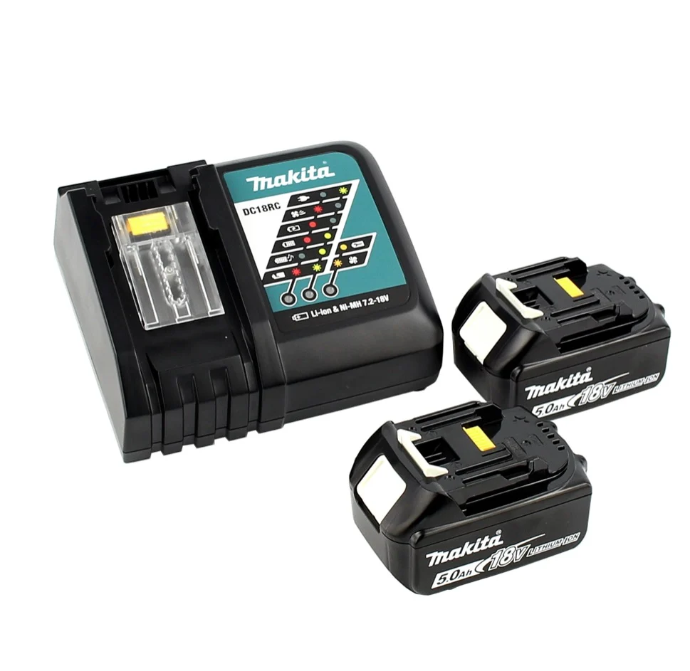 Akumulatorowa, bezszczotkowa frezarka wielofunkcyjna Makita DRT 50 RTJ X2 18 V Li-Ion w zestawie Makpac z modułami frezark...