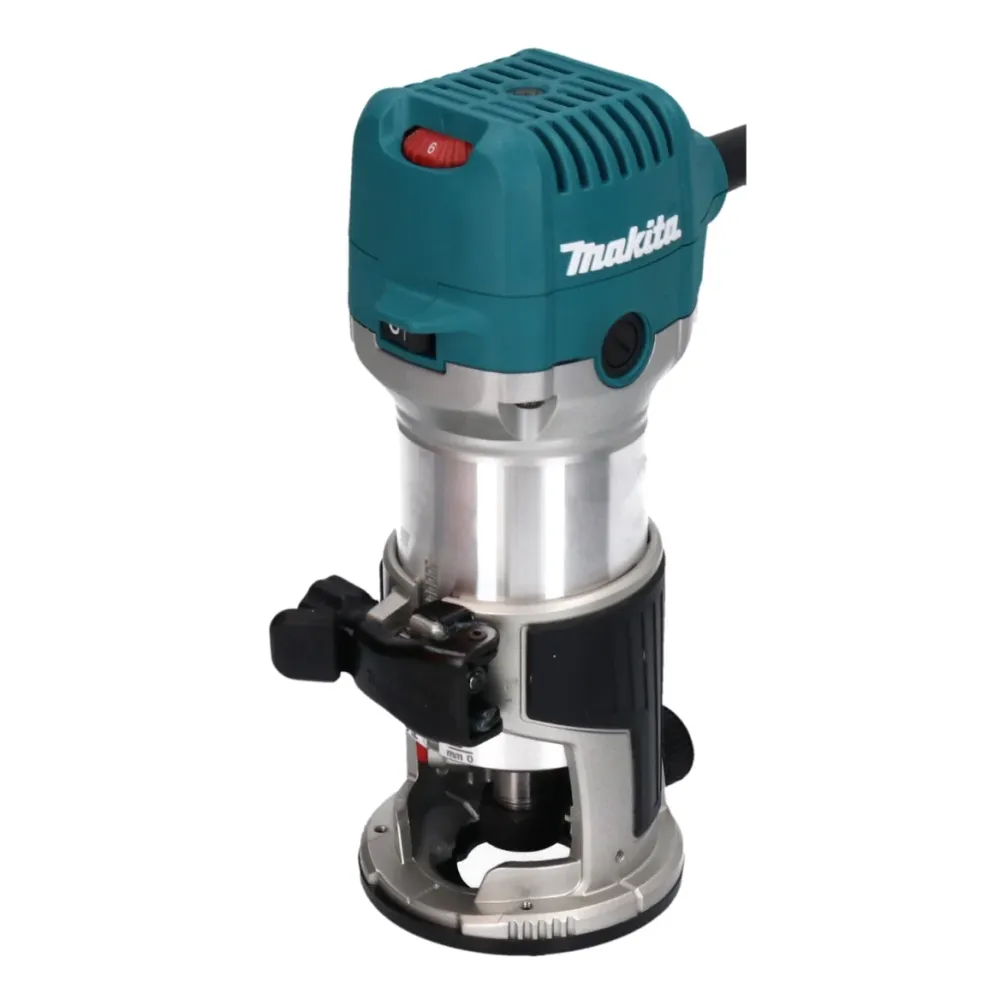 Makita RT 0702 CX2J Wielofunkcyjna frezarka górnowrzecionowa 710 W 6/8 mm + moduł frezarki górnowrzecionowej + moduł freza...