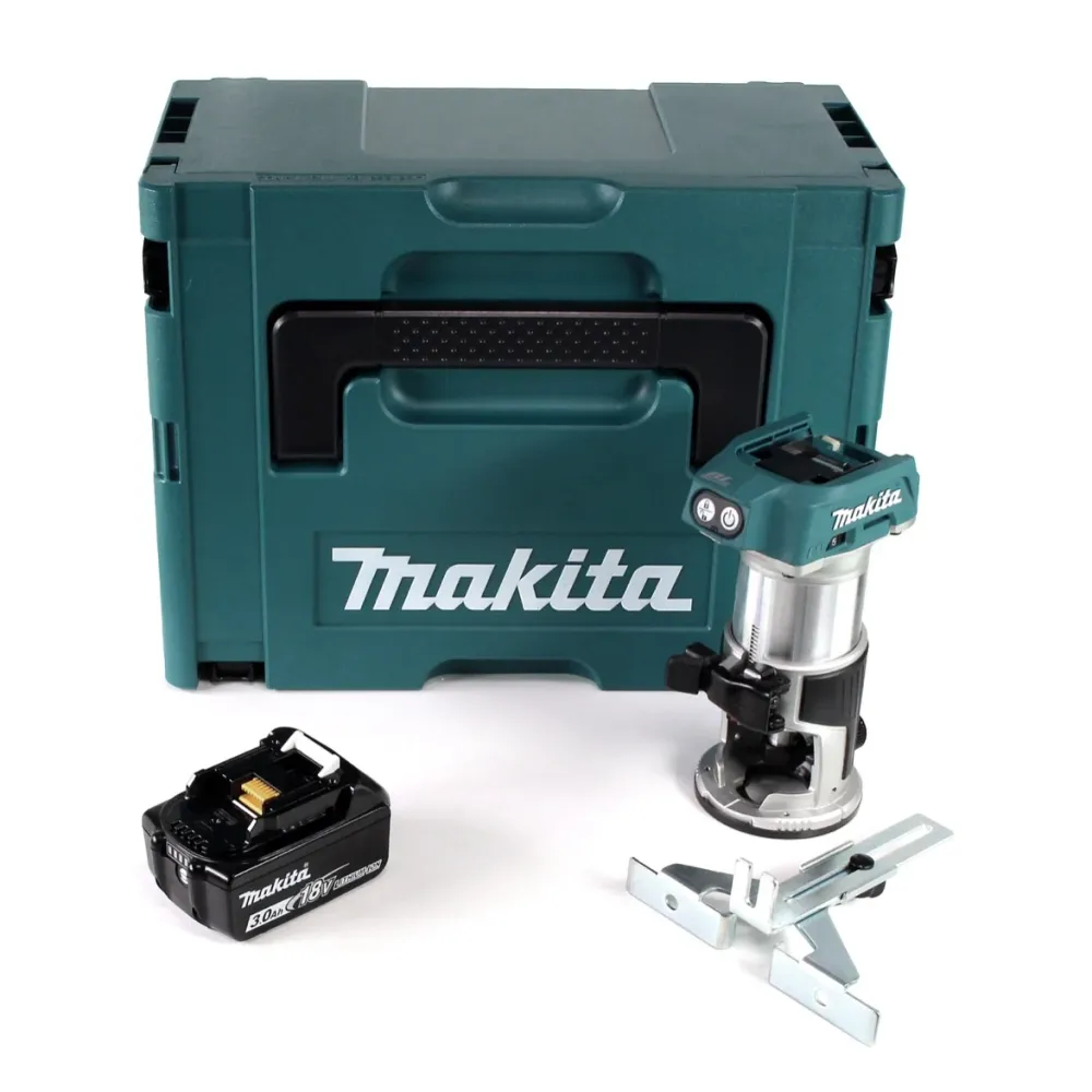 Makita DRT 50 F1J akumulatorowa frezarka wielofunkcyjna bezszczotkowa 18V + 1x akumulator 3,0 Ah w zestawie Makpac 3 - bez...