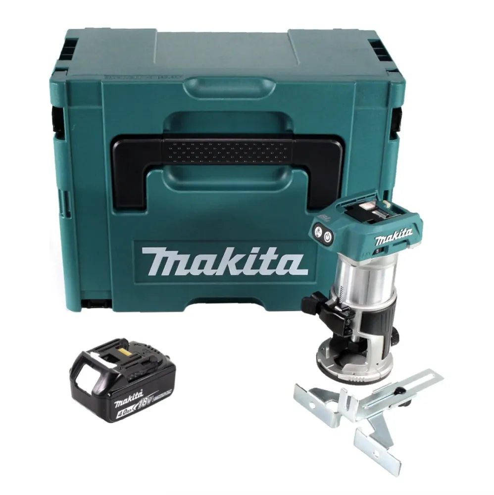 Makita DRT 50 M1J akumulatorowa frezarka wielofunkcyjna bezszczotkowa 18V + 1x akumulator 4,0 Ah w zestawie Makpac 3 - bez...