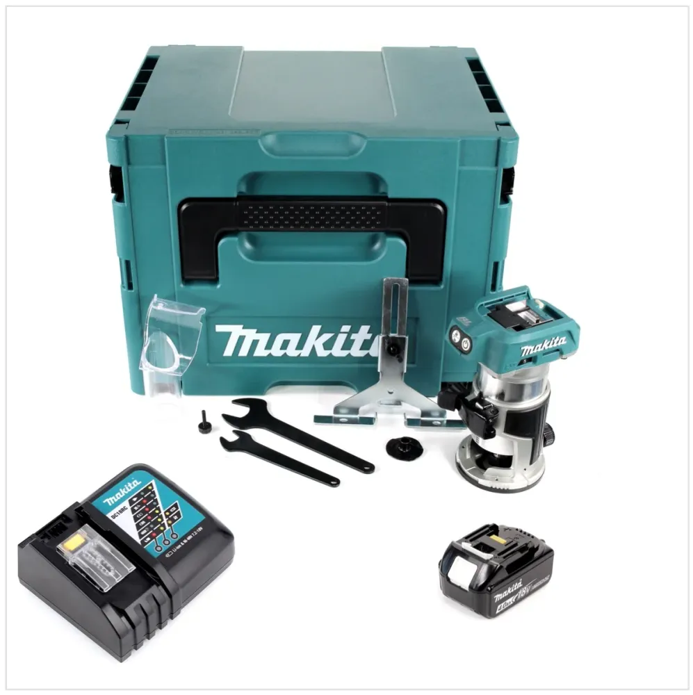Makita DRT 50 RM1J akumulatorowa frezarka wielofunkcyjna 18V bezszczotkowa + 1x akumulator 4,0Ah + ładowarka + Makpac