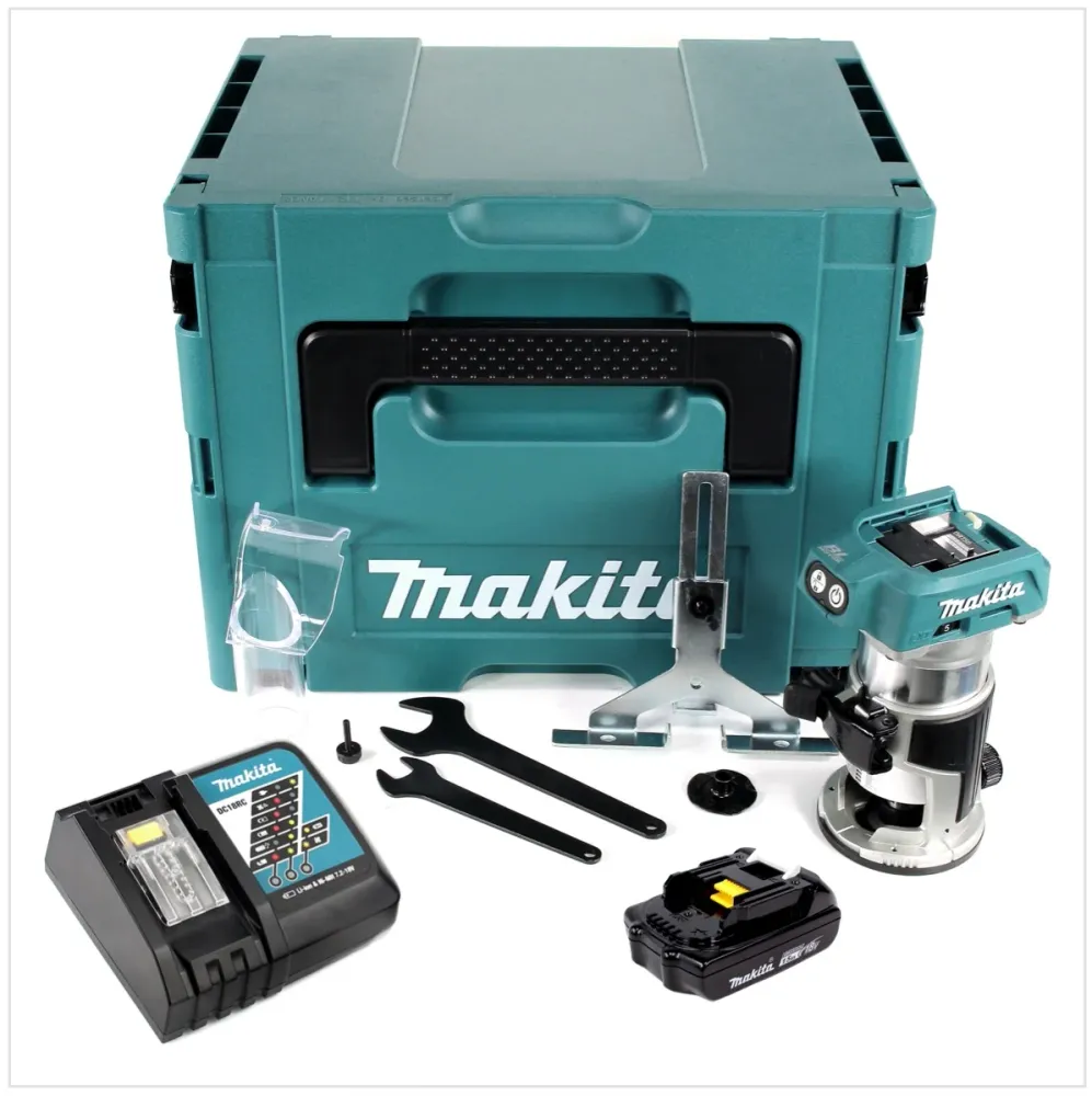 Makita DRT 50 Y1J-D akumulatorowa frezarka wielofunkcyjna 18V bezszczotkowa + 1x akumulator 1,5Ah + ładowarka + Makpac
