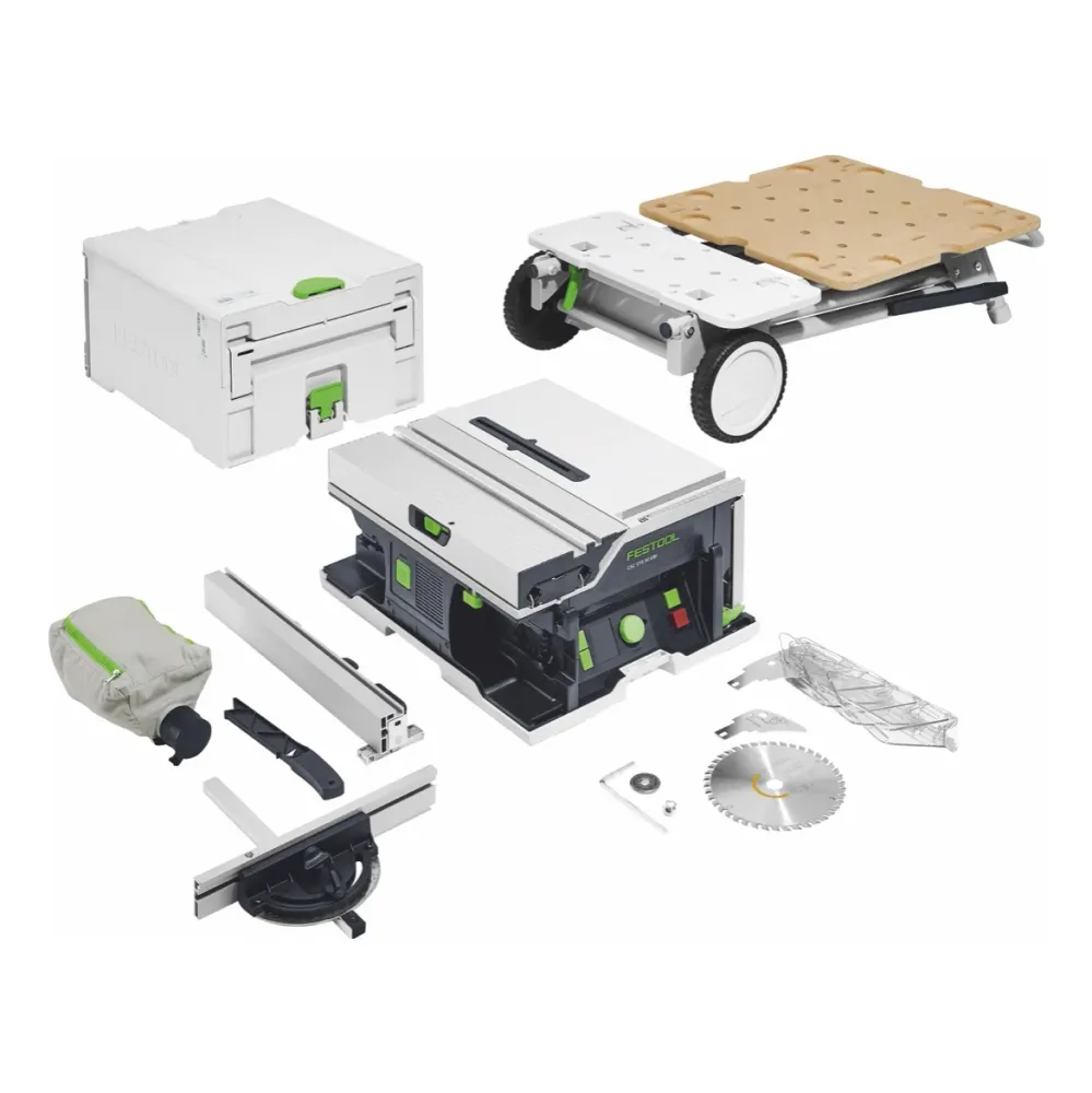 Festool CSC SYS 50 EBI-Basic-Set akumulatorowa pilarka tarczowa 36 V ( 2x 18 V ) ( 577371 ) 168 mm bezszczotkowa + rama po...