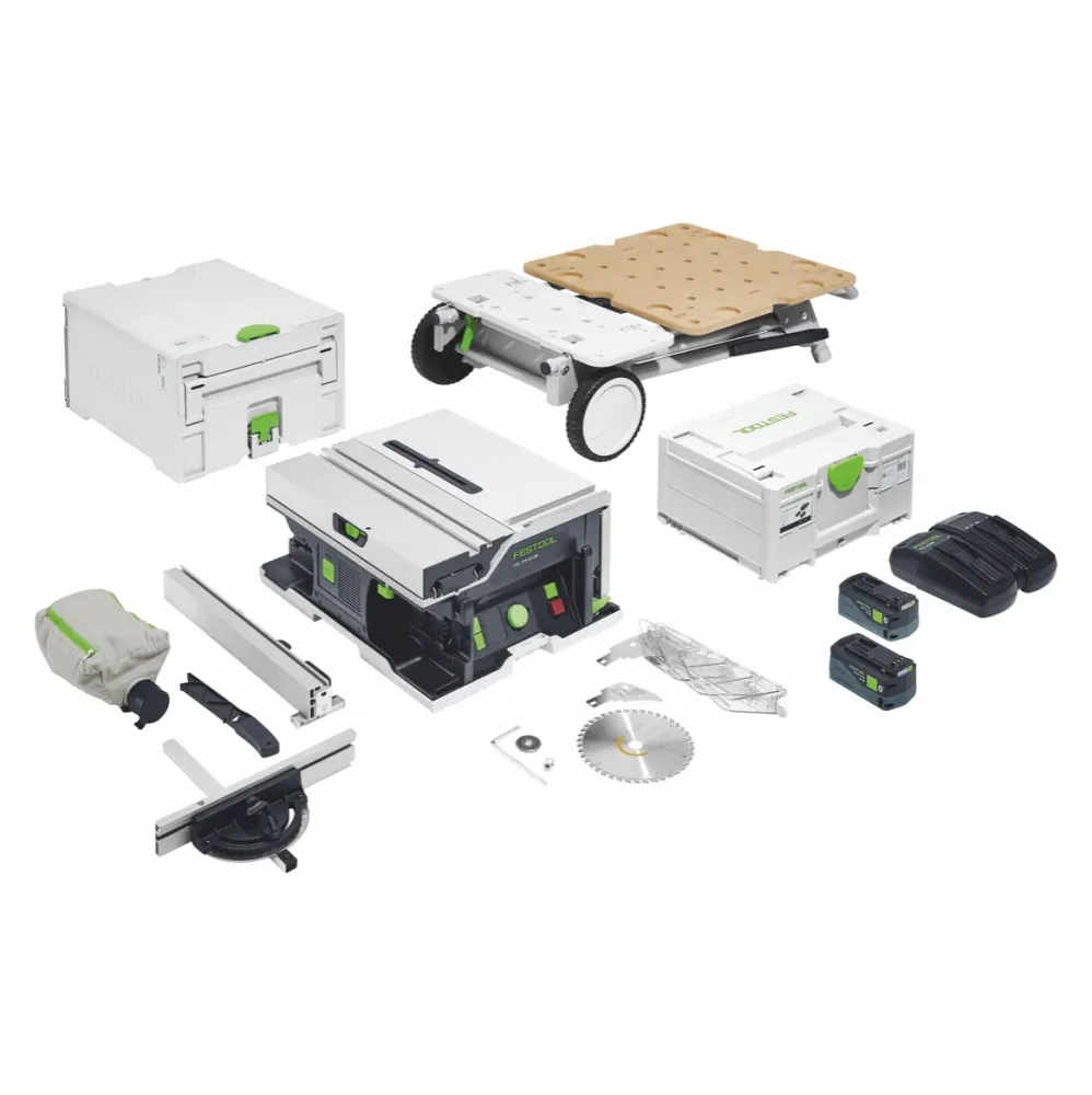 Festool CSC SYS 50 EBI-Set akumulatorowa pilarka tarczowa 36 V ( 2x 18 V ) ( 577379 ) 168 mm bezszczotkowa + podstawa + 2x...
