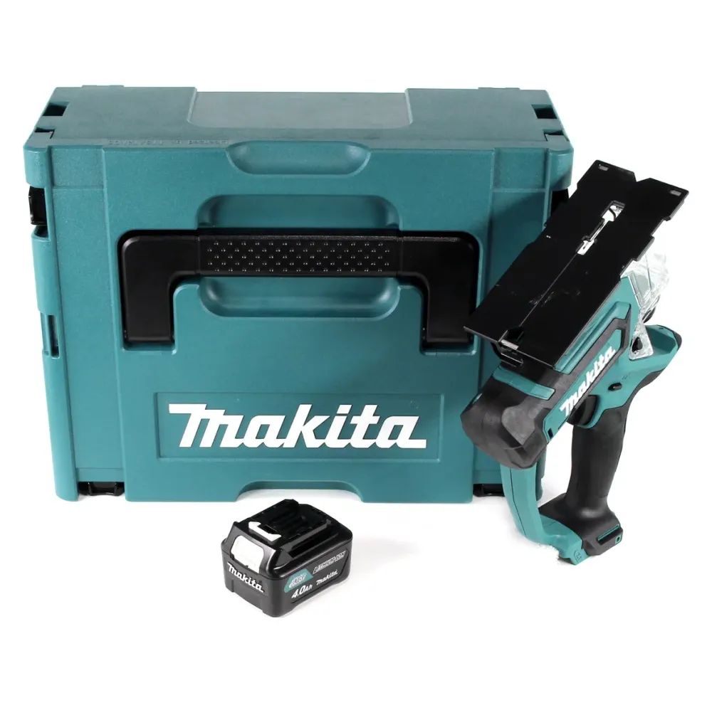 Makita SD 100 DM1J Akumulatorowa pilarka do płyt gipsowo-kartonowych 10,8 V w zestawie Makpac + 1x akumulator 4,0 Ah - bez...