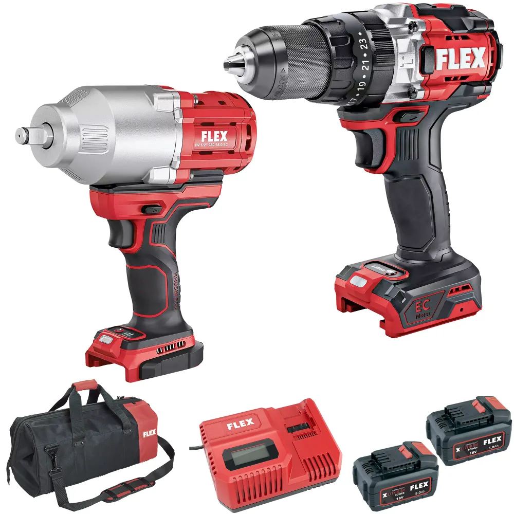 Zestaw Combo Flex PD 2G HD C + IW 1/2" 750 + PD 2G LD C 18V 5ah