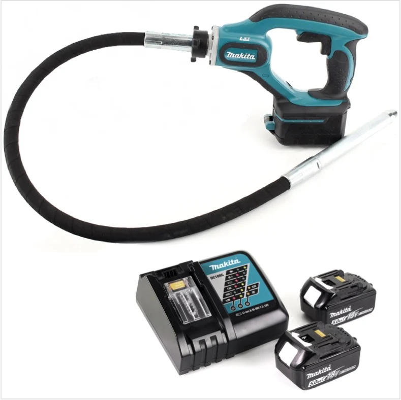 Makita DVR 450 RT akumulatorowa zagęszczarka do betonu 18V + 2x akumulator 5.0Ah + ładowarka