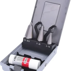 KS TOOLS Zestaw wierteł do zdzierania blachy HSS Co, plastikowe pudełko 4 szt ( 336.0543 )