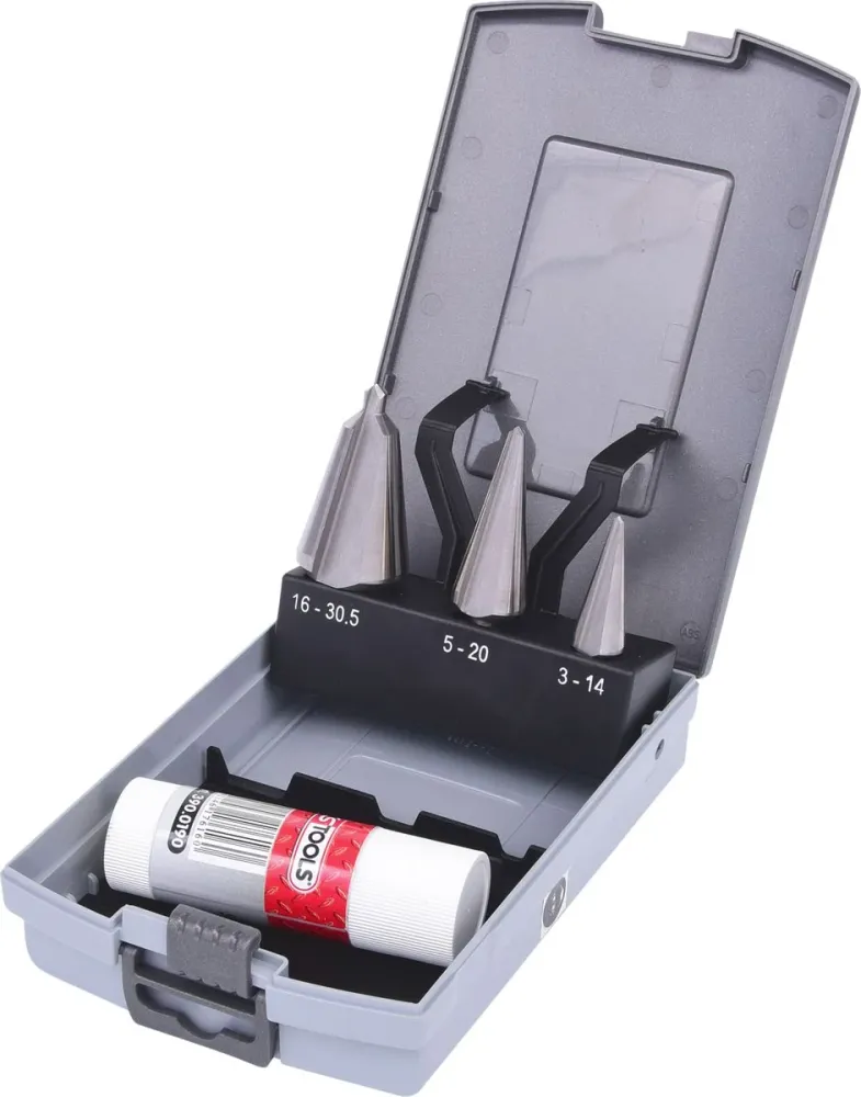 KS TOOLS Zestaw wierteł do zdzierania blachy HSS Co, plastikowe pudełko 4 szt ( 336.0543 )